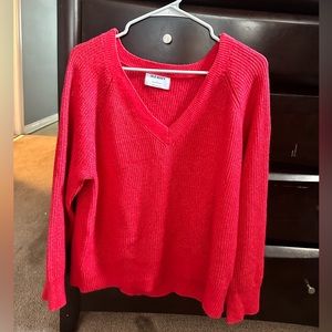 Old Navy V neck Shaker Stitch cocoon sweater.  Size small. Regular length. Loose